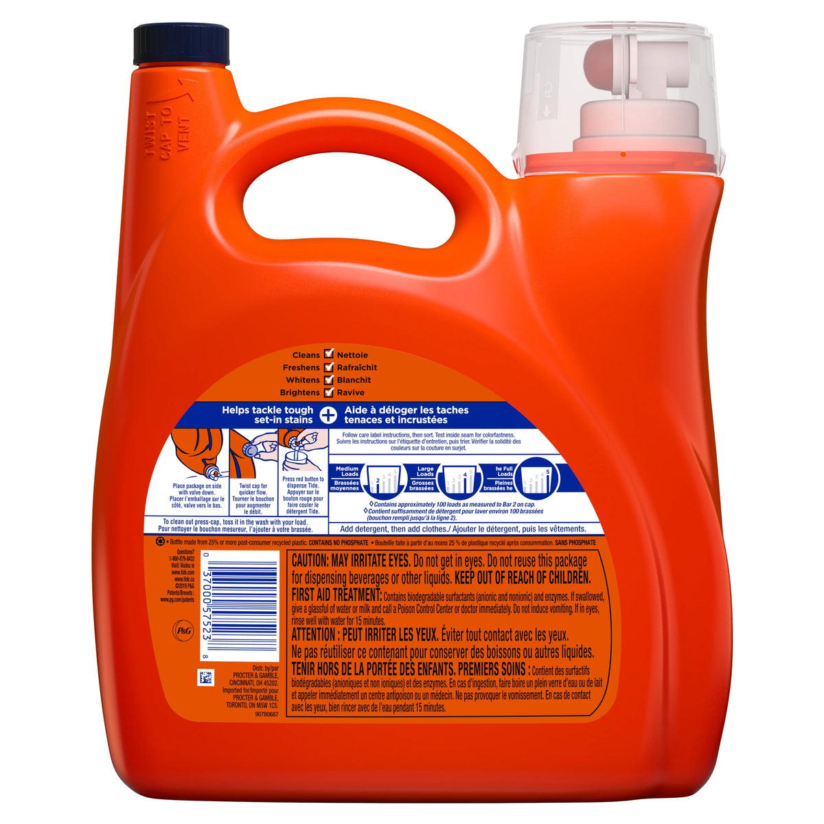 100 Loads Liquid Laundry Detergent, 154 fl oz A43693