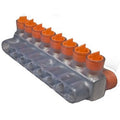 Clear Insulated Multi-Cable Connector Dual Entry 8 Ports J11690
