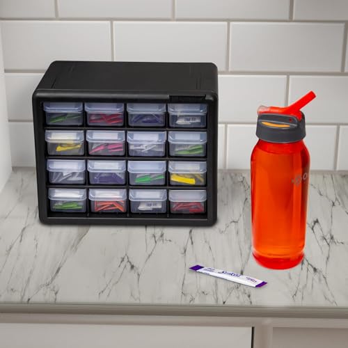 24-Drawer Plastic Storage Cabinet Black B5295