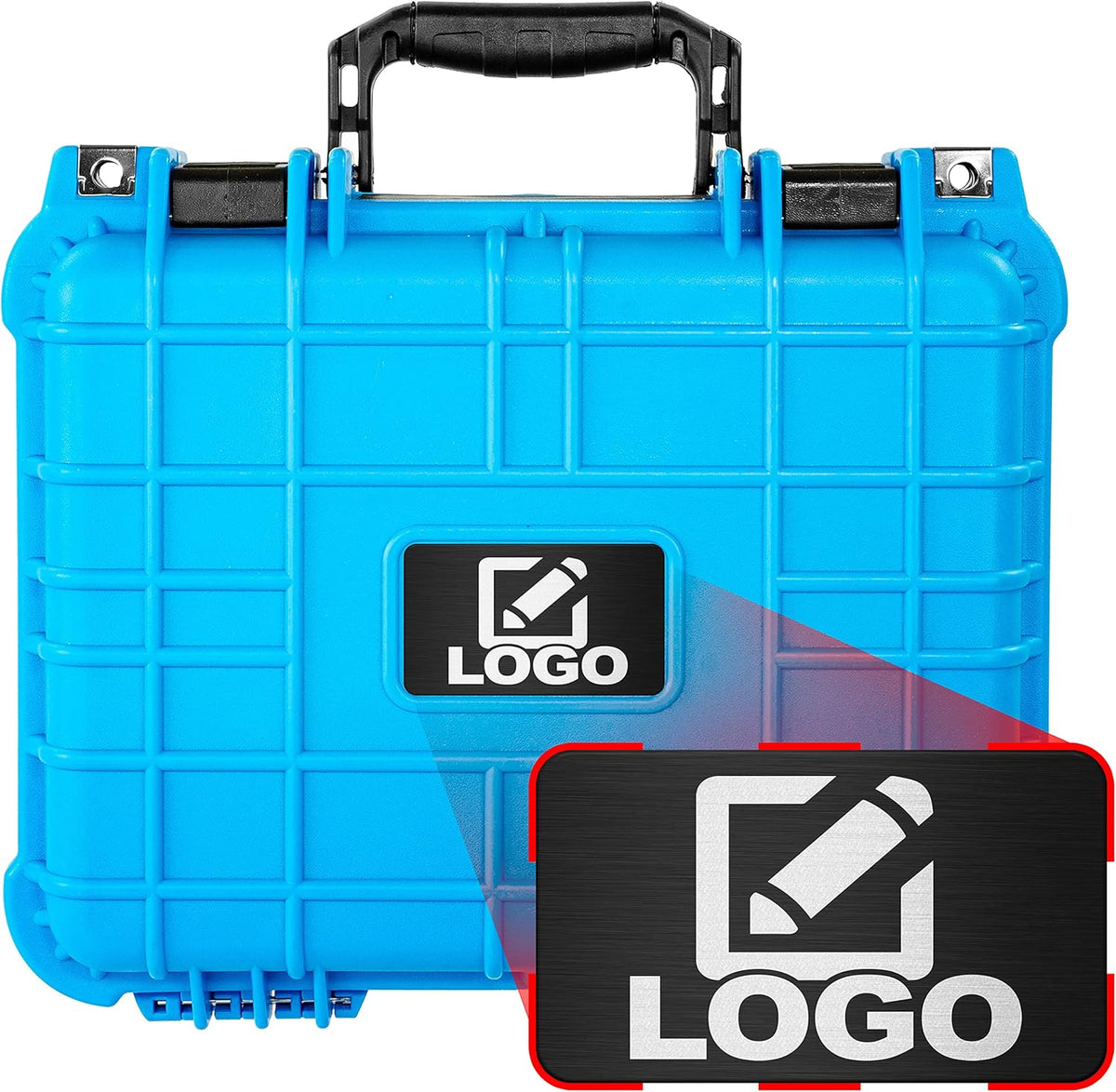 Neon Blue Waterproof Shockproof Hard Case with Foam 13.37 Inch 11.62 Inch 6 Inch Pack of 2 W202924