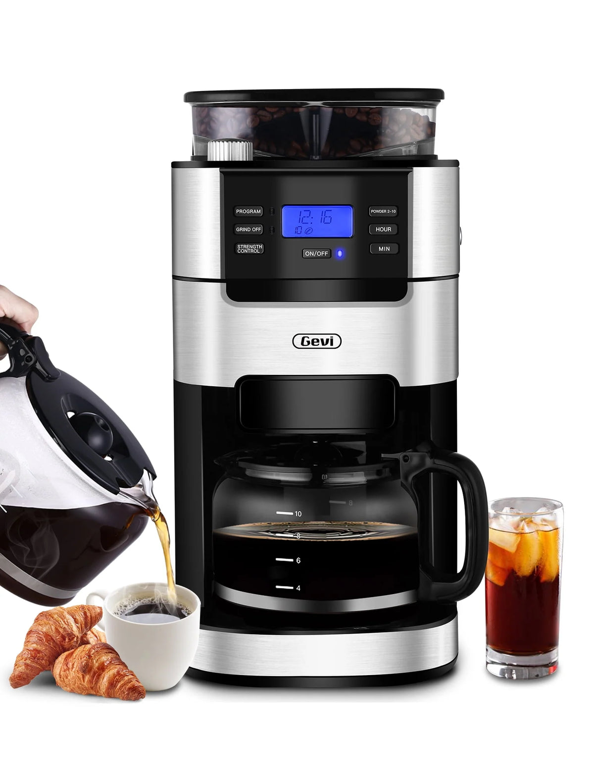 10-Cup Programmable Grind and Brew Coffee Maker D568326