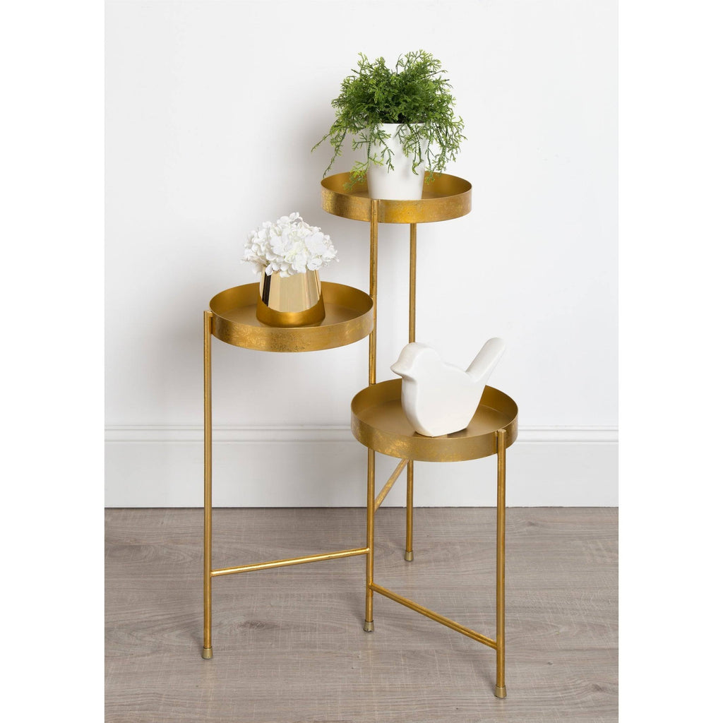 Navy Blue Metal Tri-Level Plant Stand K416709