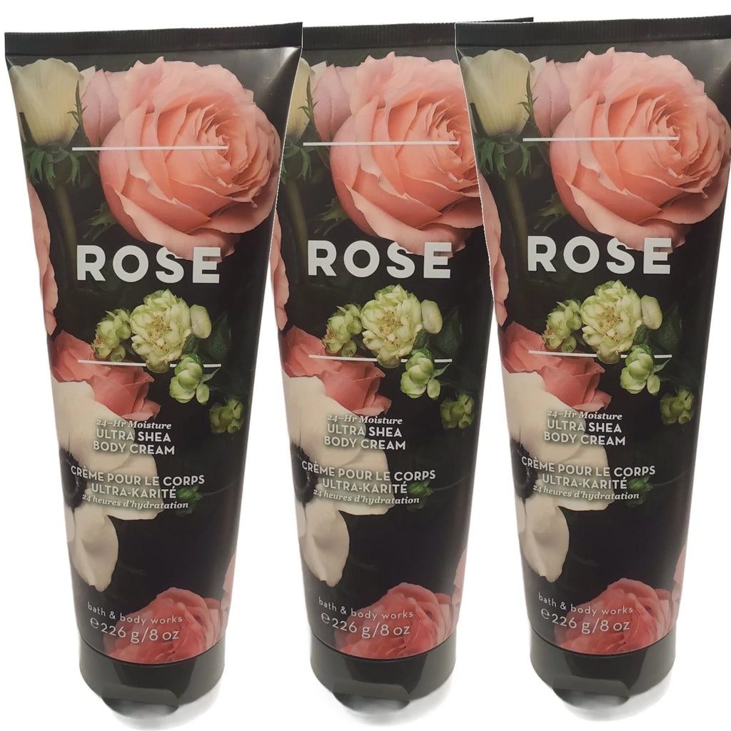 Rose 24H Moisture Ultra Shea Body Cream 8oz Pack of Three K376