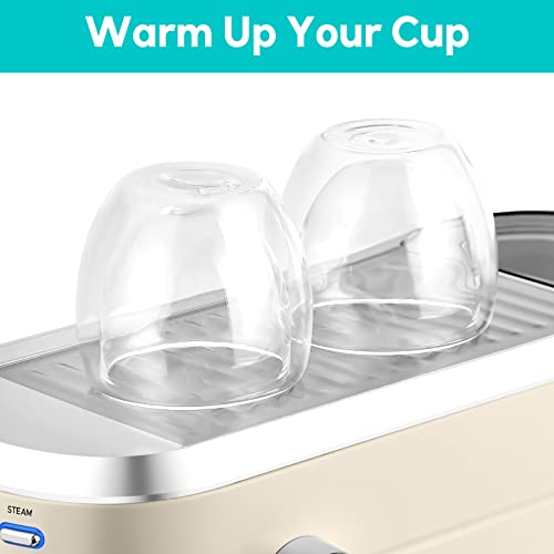 Espresso Machine 20 Bar with Milk Frother Steam Wand, Compact Coffee Machine with 34oz Removable Water Tank T146112