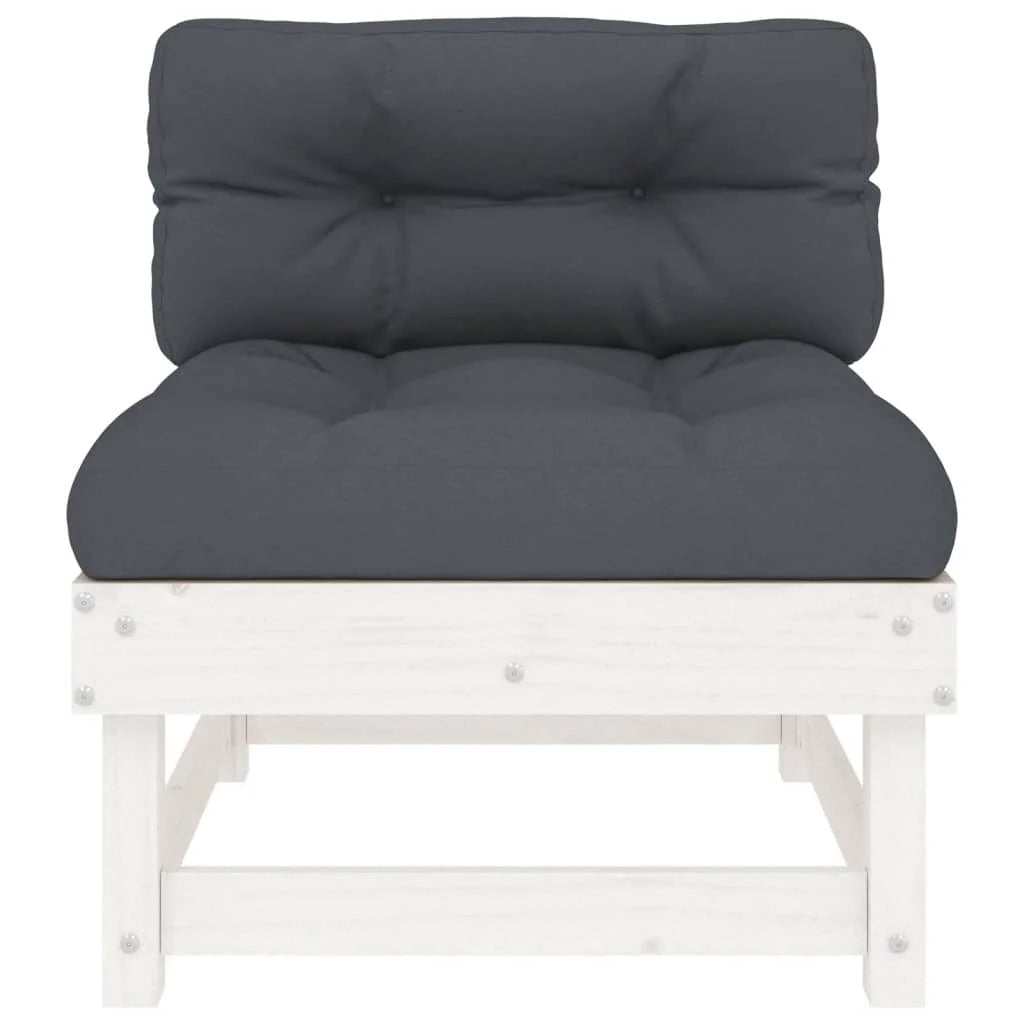 White Solid Wood Pine Sofa with Cushions J150736