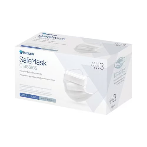 White ASTM Level 3 Earloop Face Masks 50/Pk X117441