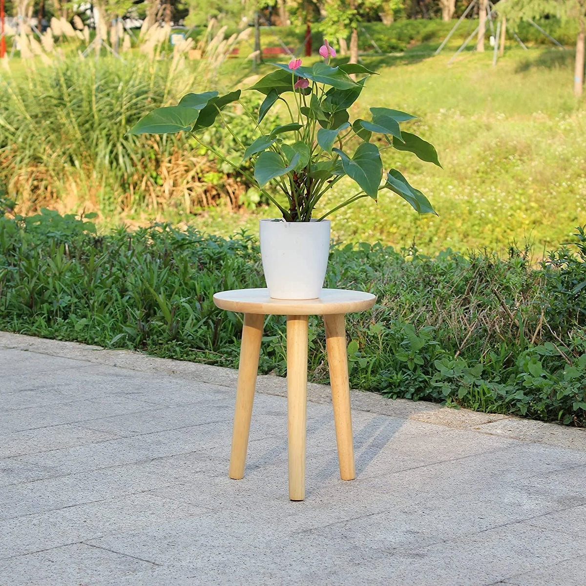 2 Pieces Small Round Solid Wood Side Table Z761197
