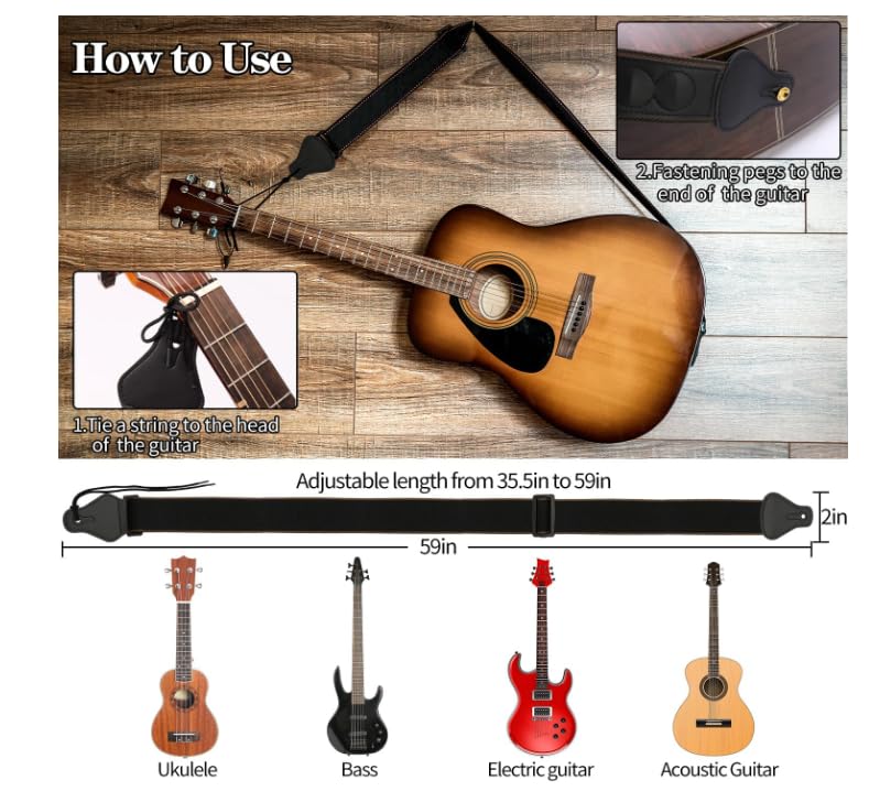 Guitar Accessories Kit with Gig Bag, Folding Stand, Adjustable Strap J4886