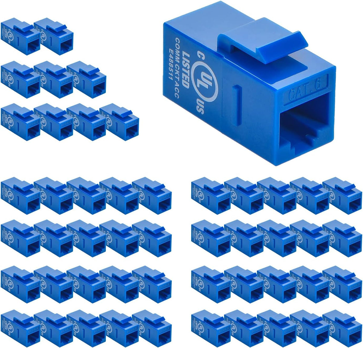 Cat.6 RJ45 Inline Coupler Female-Female 50-Pack Orange T5267