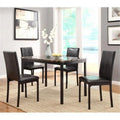 Contemporary Dining Table with Faux Marble Top in Black Q24291