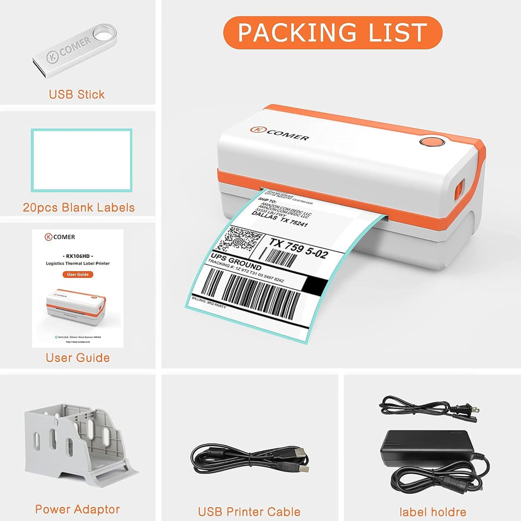 Thermal Shipping Label Printer 300DPI 4x6 V91611