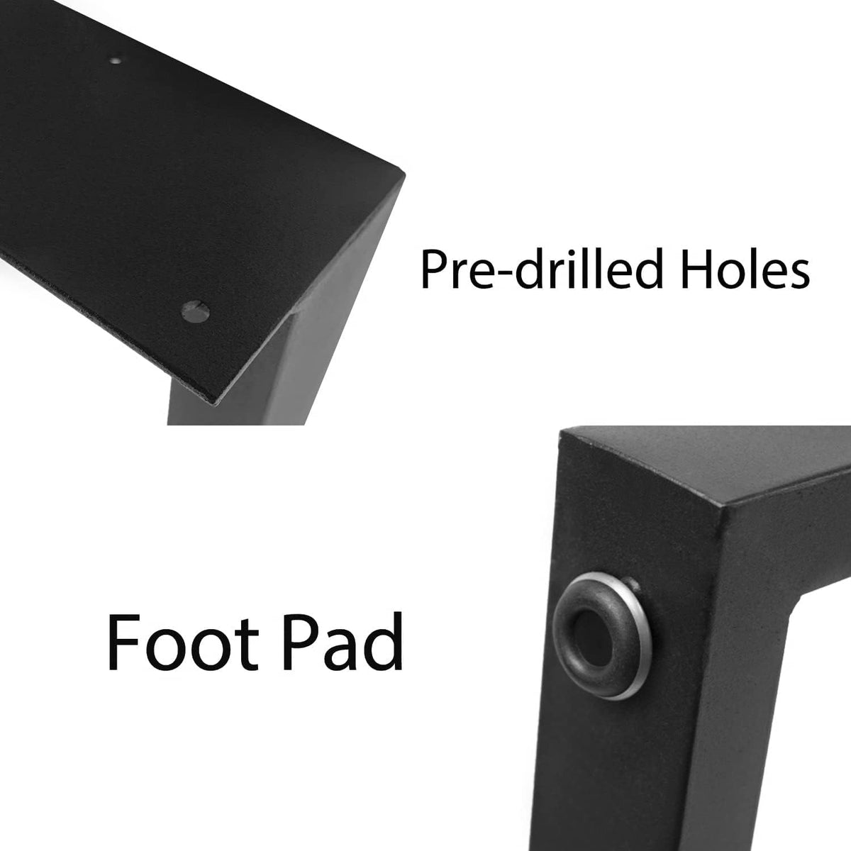 28'' Height 17.7'' Wide Black Metal Table Legs 2 PCS N1645
