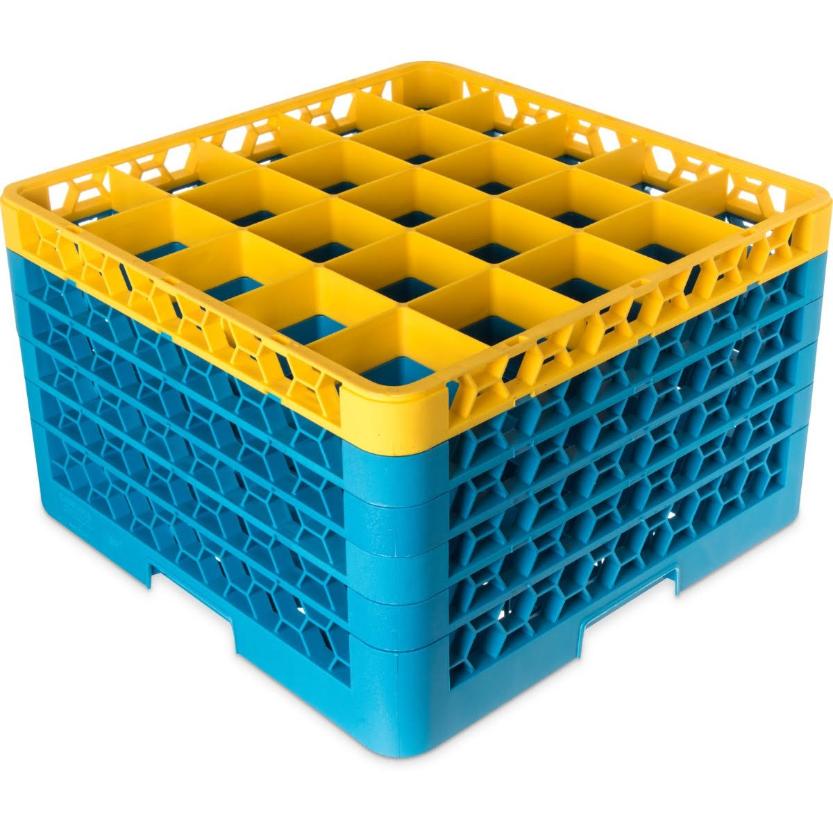 Yellow Color-Coded Glass Rack with 5 Extenders P4354