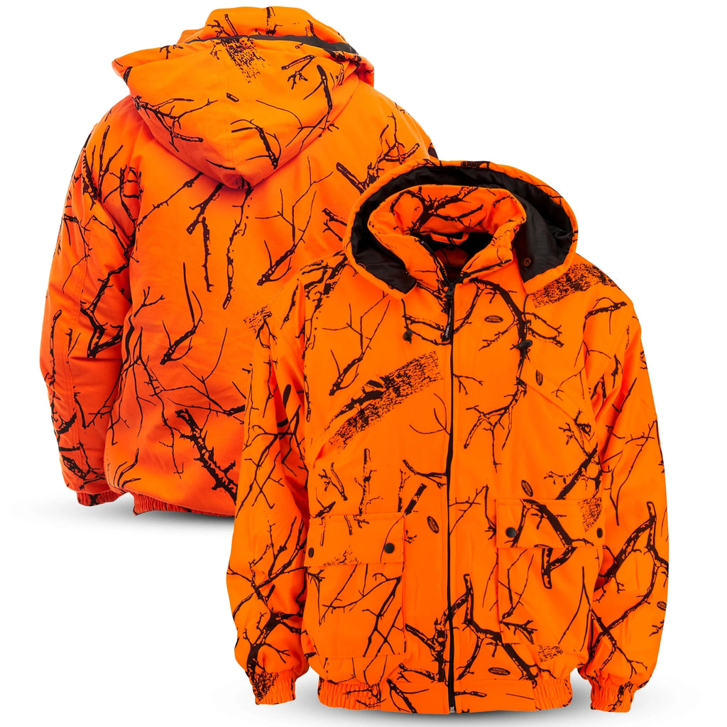 Blaze Orange Camo Insulated Waterproof Safety Tanker Jacket G93869