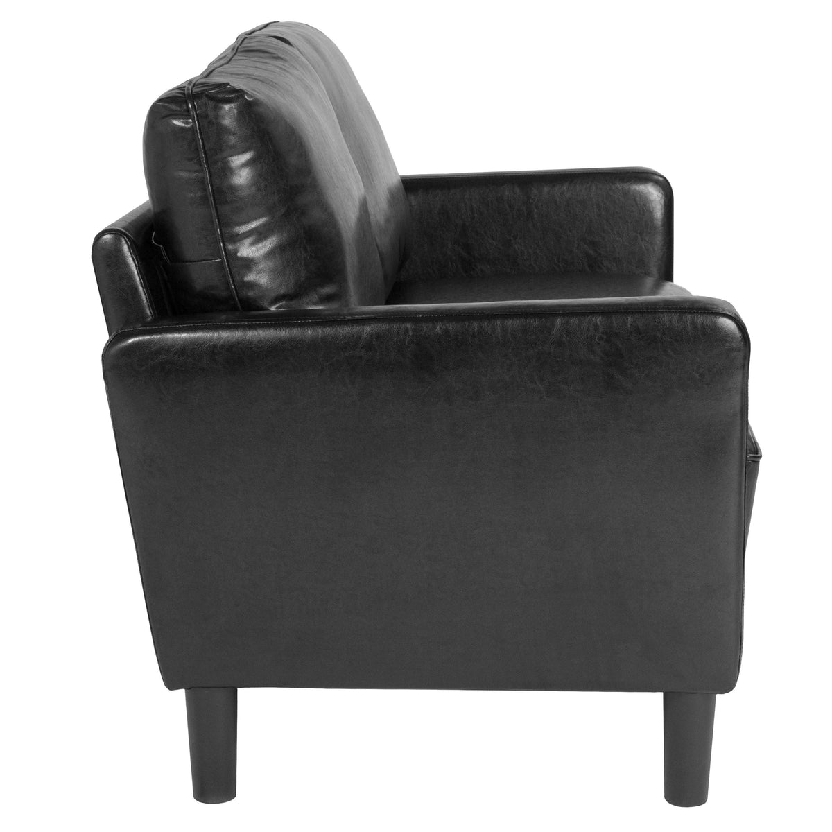 Brown Leather Straight Arm Loveseat G6632