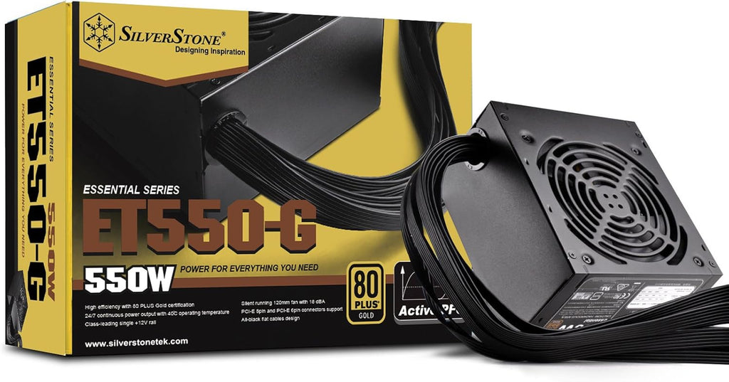 550W 80 Plus Gold Power Supply with Flat Black Cables N5759