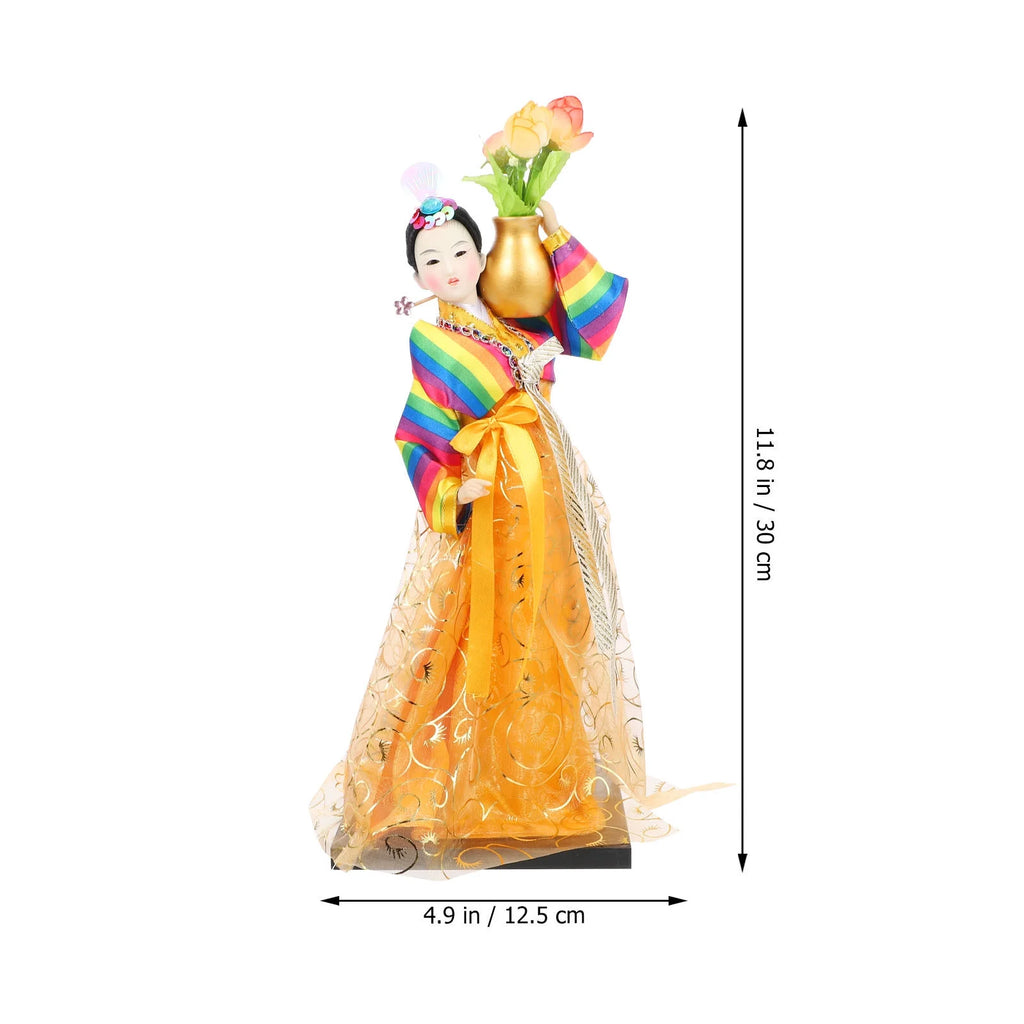 Doll Hanbok Korean Geisha Figure Figurine Traditional Asian Collectible Kimono Antique Dress L41735