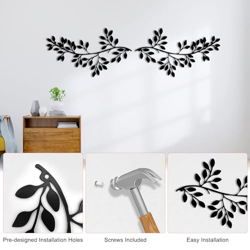 2 Pieces Metal Olive Branch Leaf Wall Decor M762