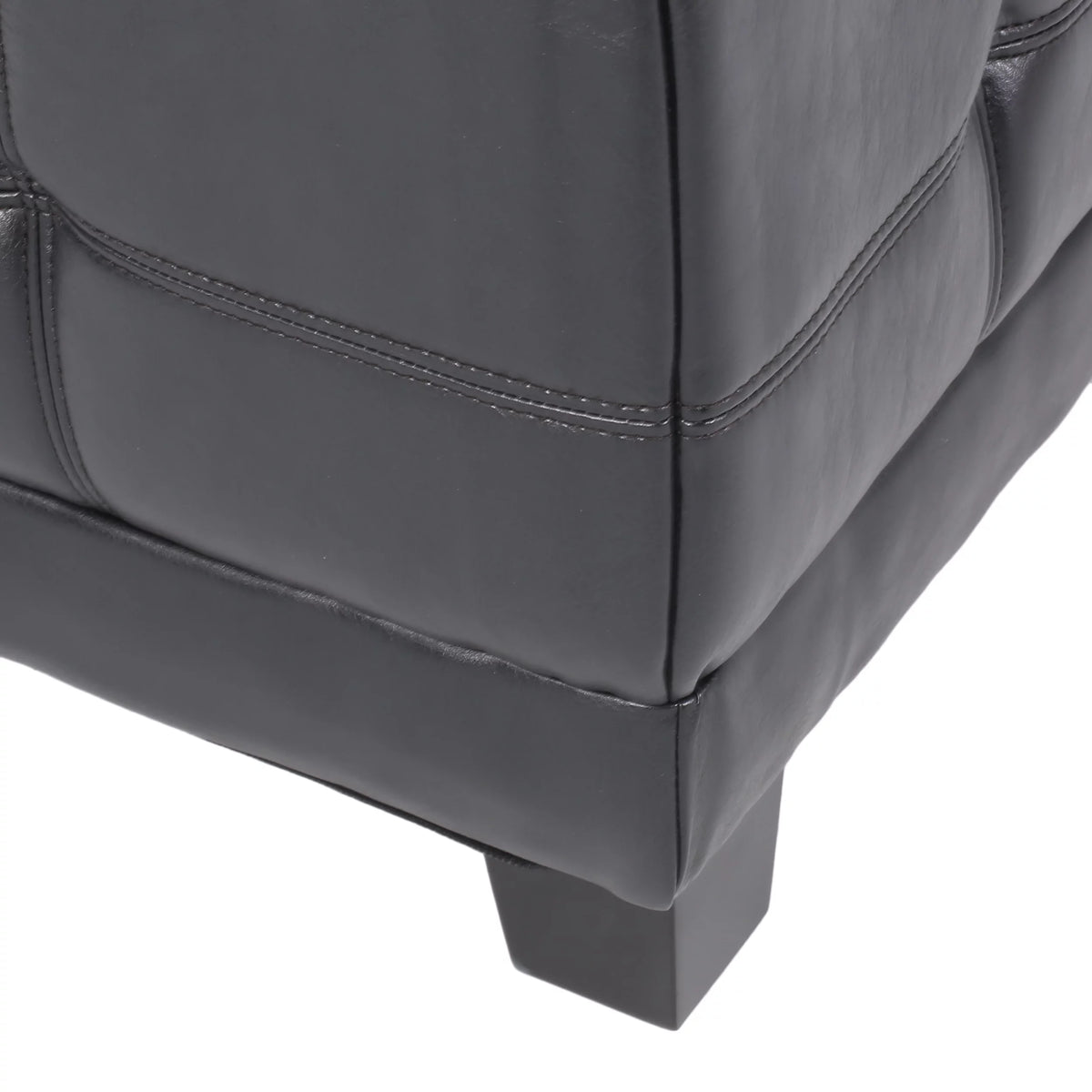 Faux Leather Tufted 4 Seater Sectional Sofa with Ottoman V324661