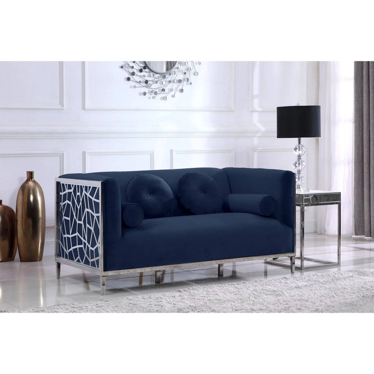 Black Velvet Loveseat C443084