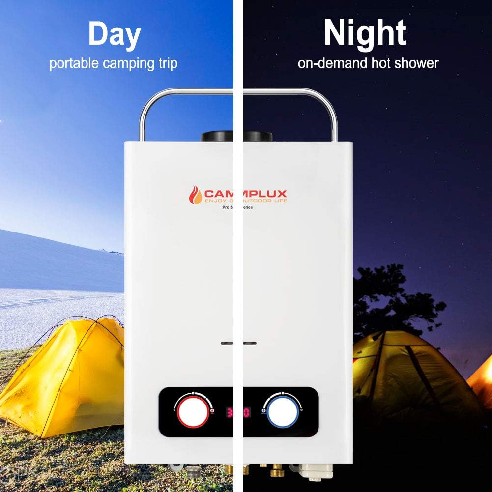1.58 GPM Tankless Propane Water Heater with Portable Handle, White A1791