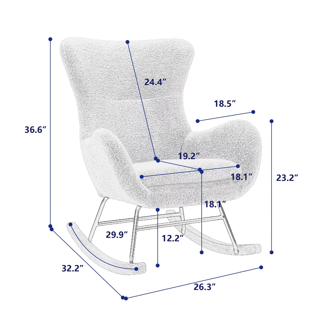 Velvet Recliner Chair with High Backrest and Armrests B6987