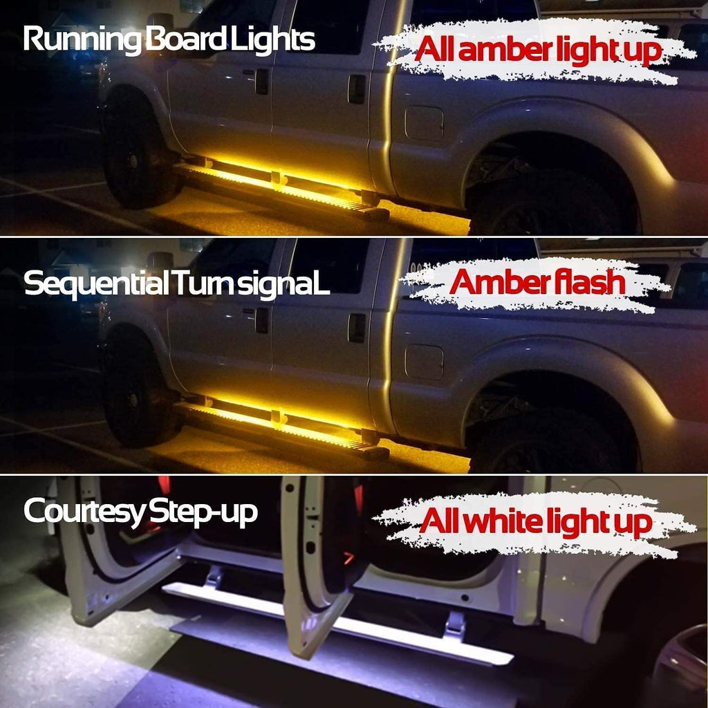 15 Feet Running Board Lights with White Courtesy Lights 2PCs 540 LEDs K7397