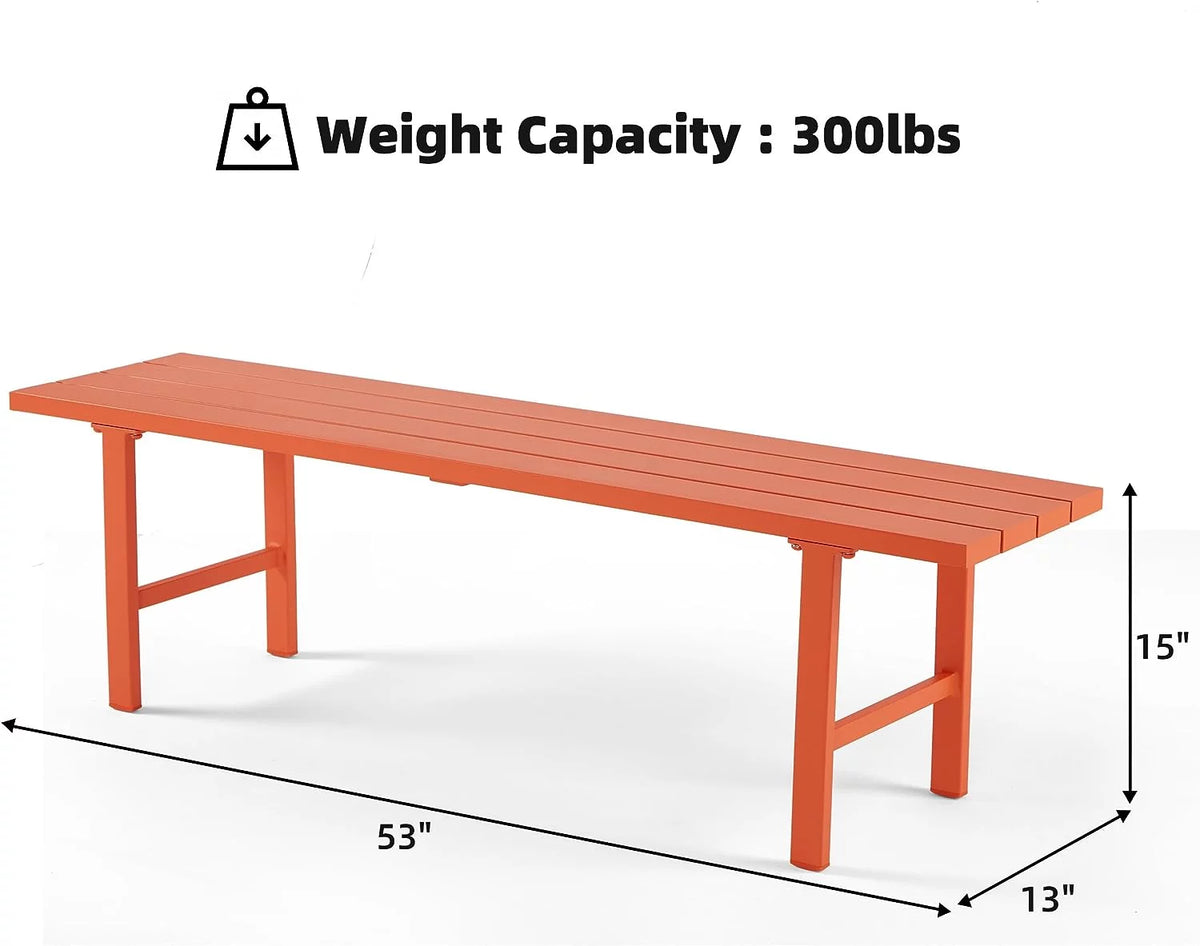 Aluminum Weatherproof 2-Person Outdoor Bench K7436