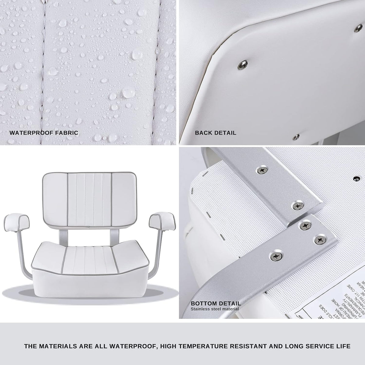 Grey Boat Seat With Arm Rest W9104