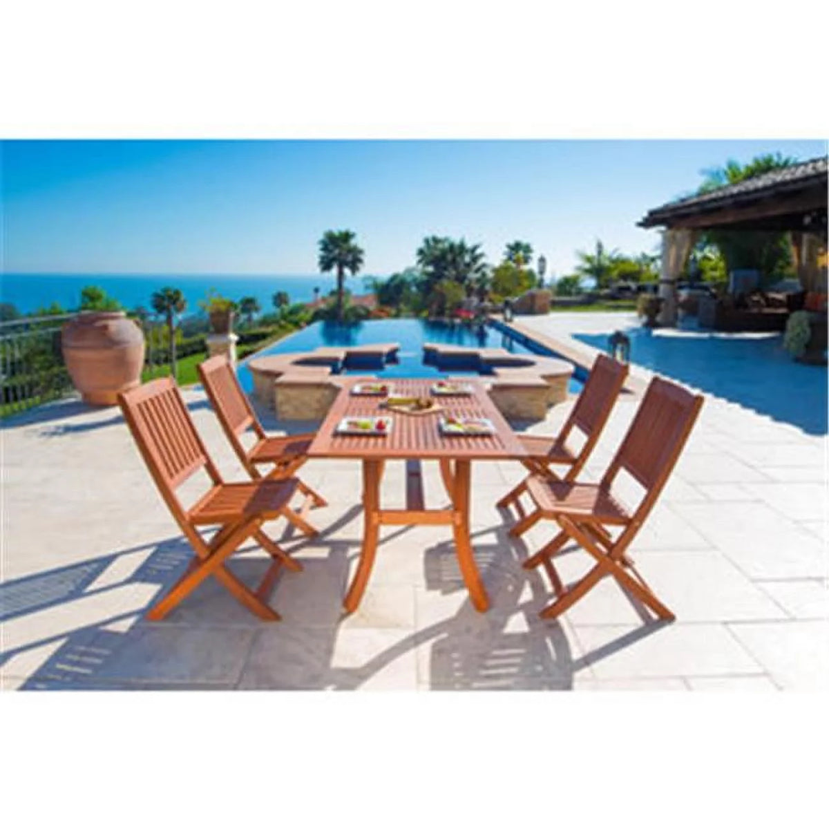 3-piece Wood Patio Dining Set L87130