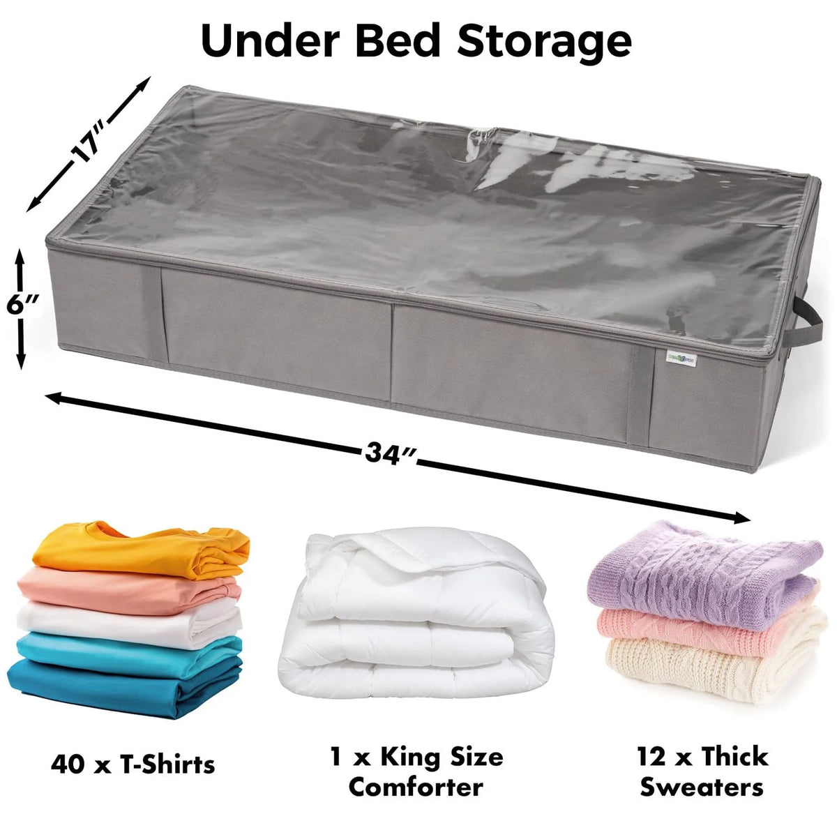 Gray 4 Pack Under Bed Storage Containers P31069