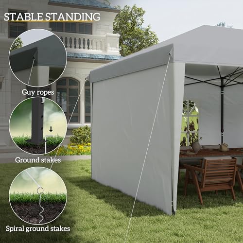 10' x 20' Pop Up Canopy Tent with 4 Sidewalls, White D906921