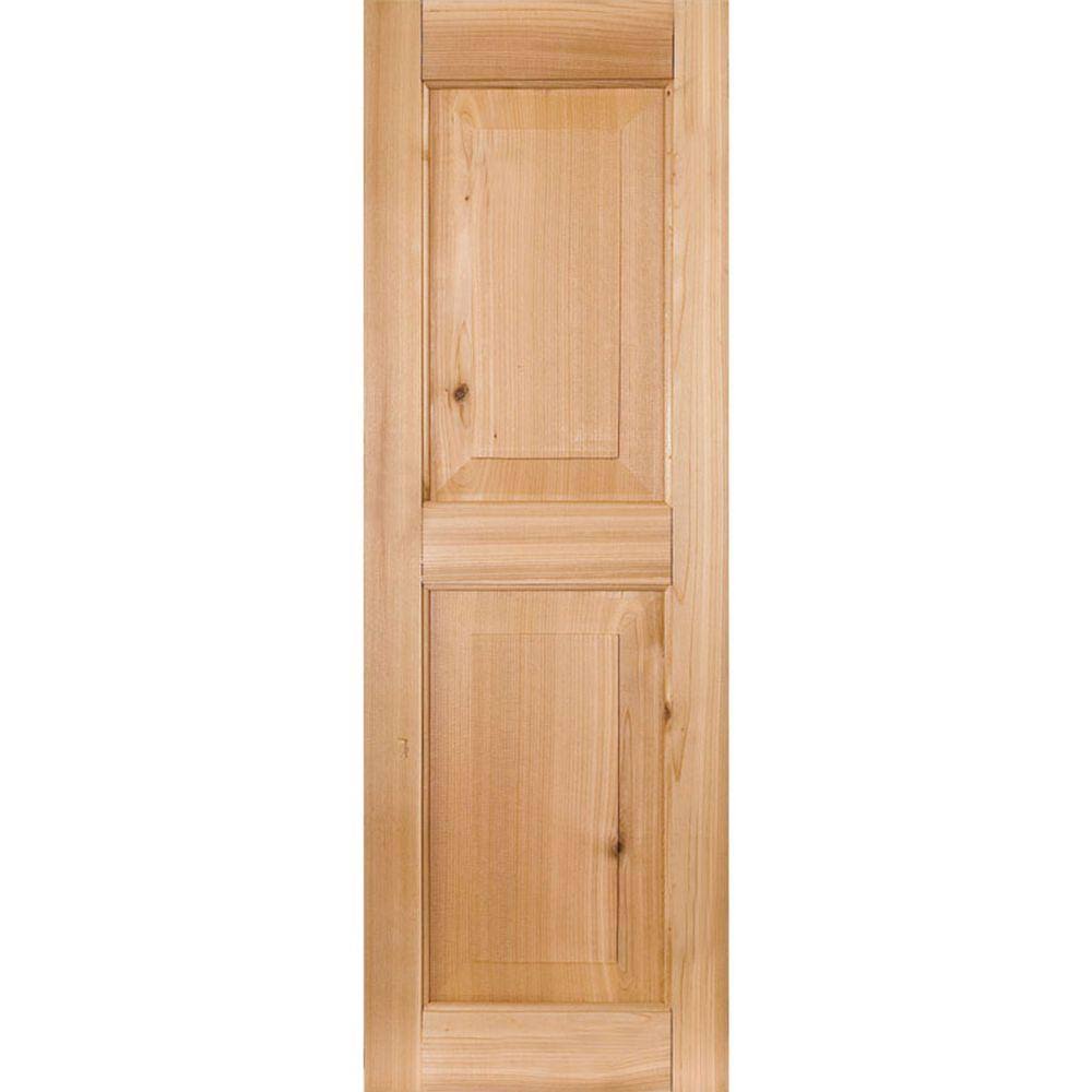 Sapele Mahogany Raised Panel Shutters Pair Unfinished J524