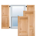 Sapele Mahogany Raised Panel Shutters Pair Unfinished J524