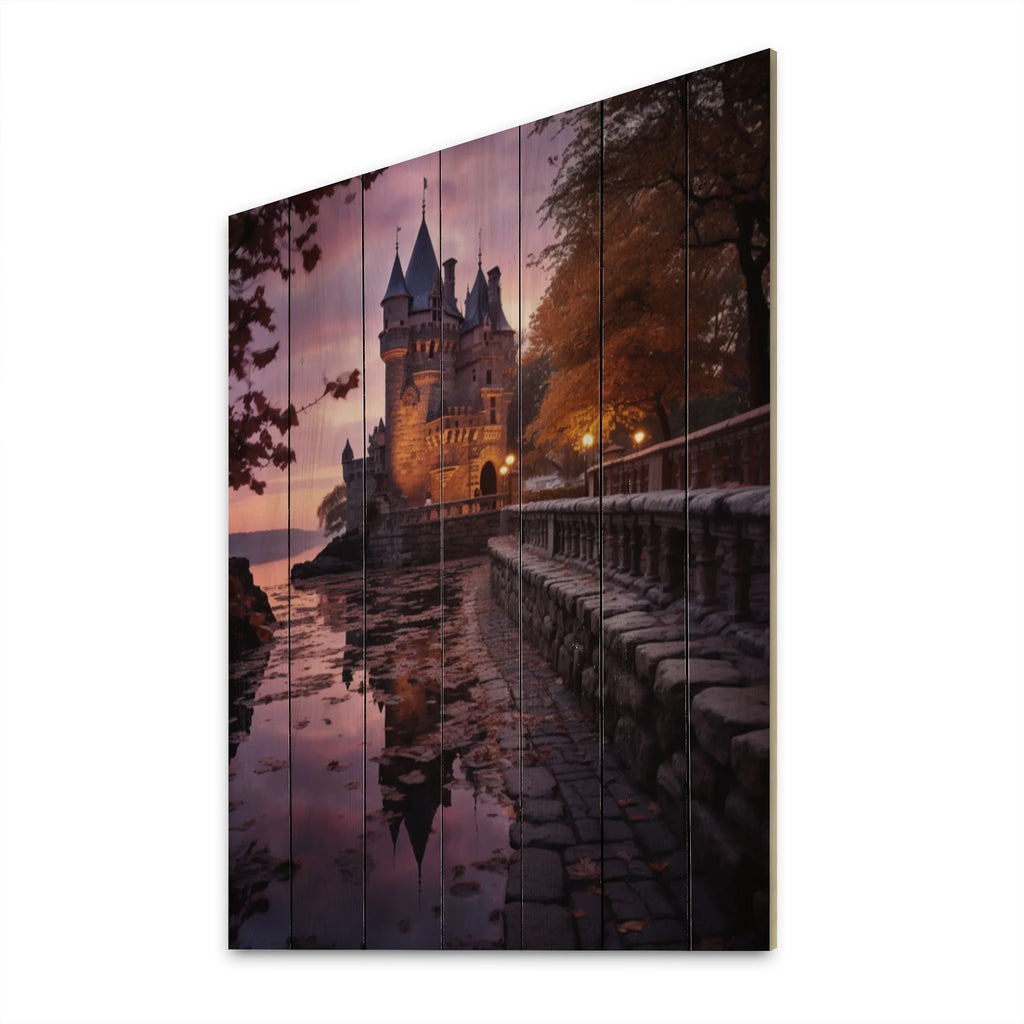 Natural Pine Wood Cityscapes Print D76589