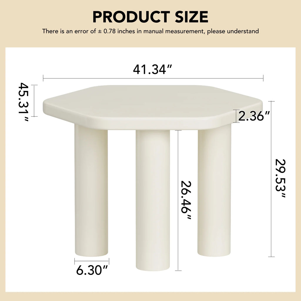 Cream White Hexagonal Dining Table V888
