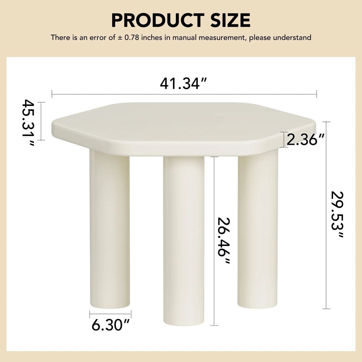 Cream White Hexagonal Dining Table V888
