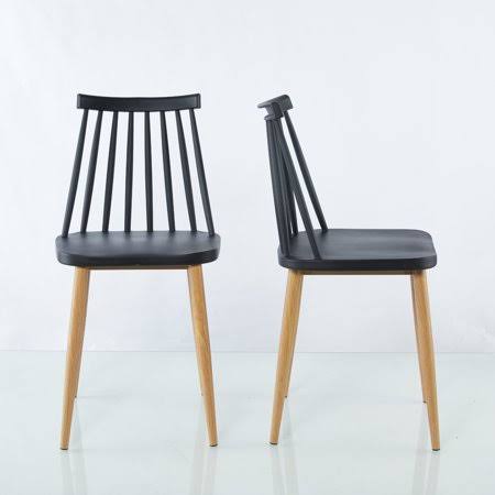 2 Pieces Dining Chair, Black B837382