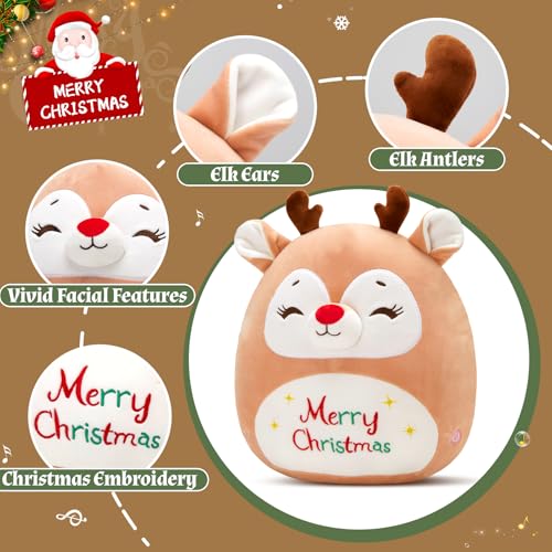 12" Light Up Elk Plush Pillow N866