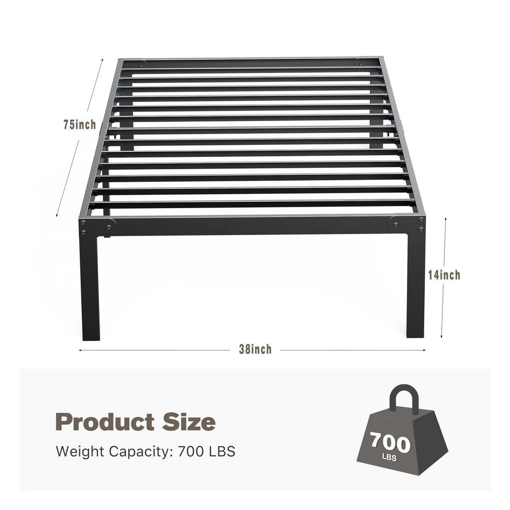 Full Size Heavy Duty Platform Bed Frame with Underbed Storage P353419
