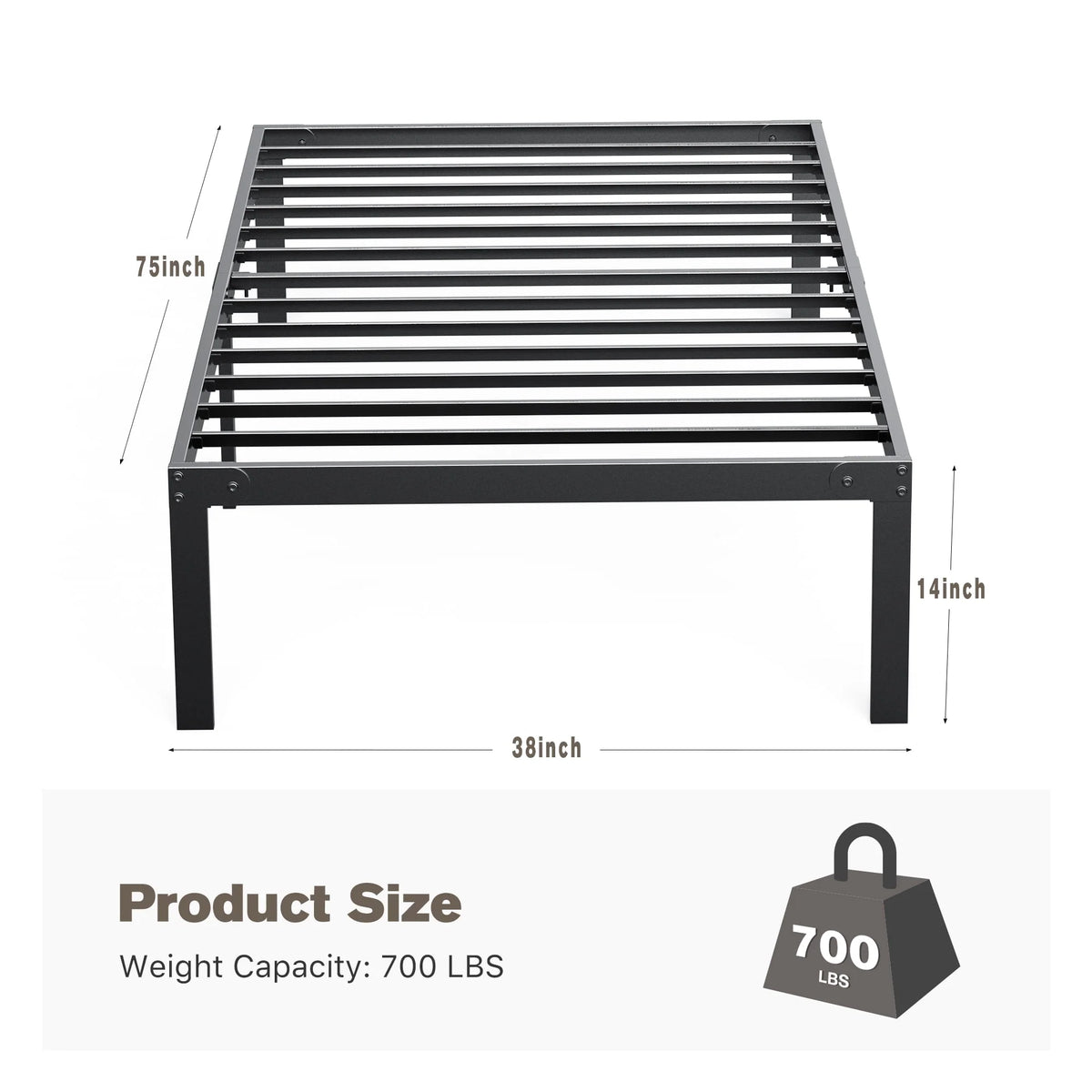 Full Size Heavy Duty Platform Bed Frame with Underbed Storage P353419