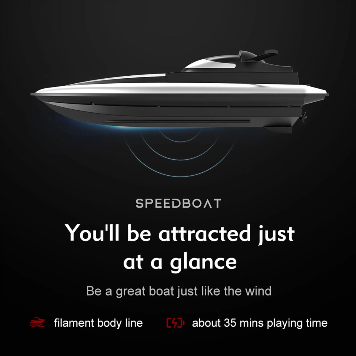 Remote Control Boat 2.4GHz Waterproof Toy L733835