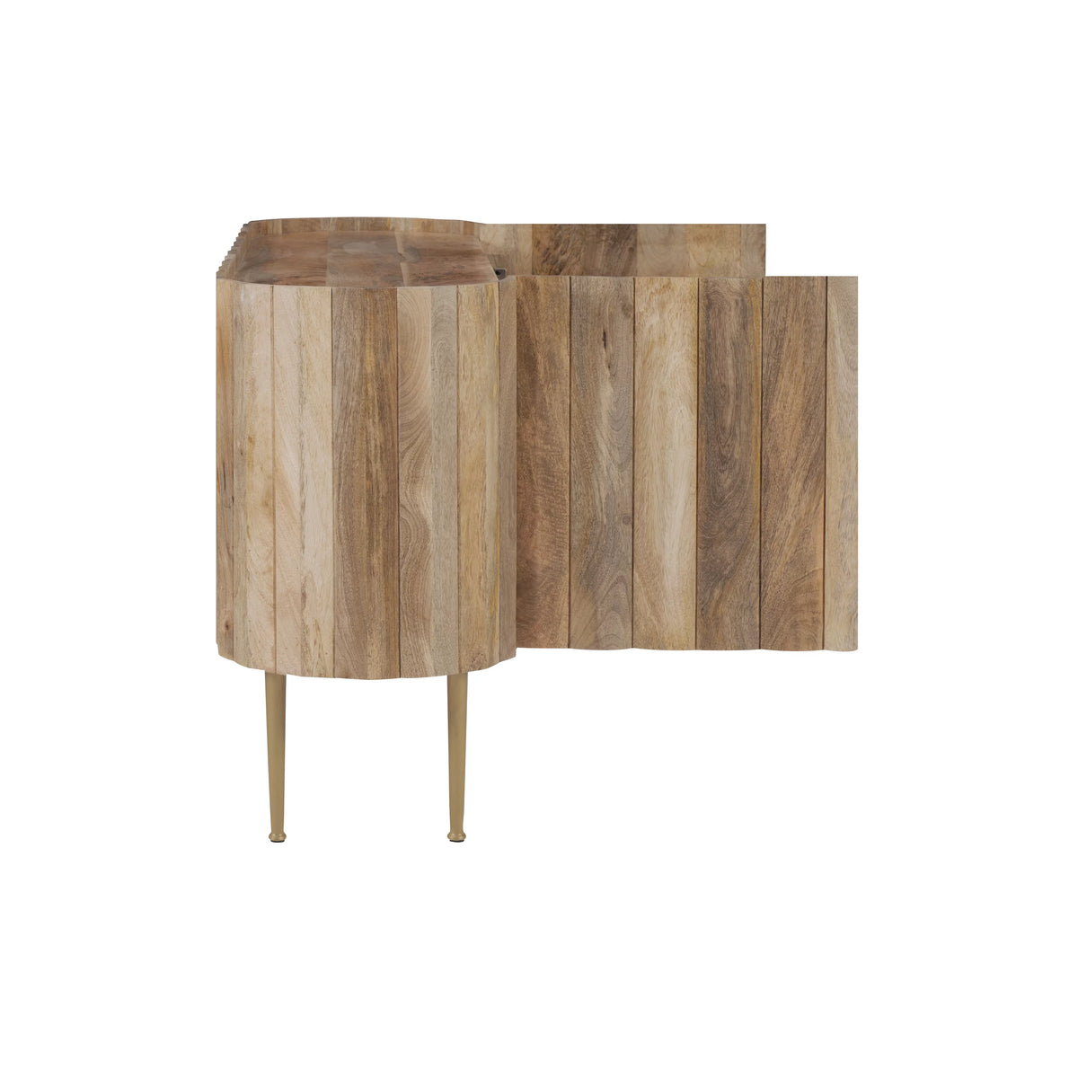Wood and Iron Console Table with Shelves A258146