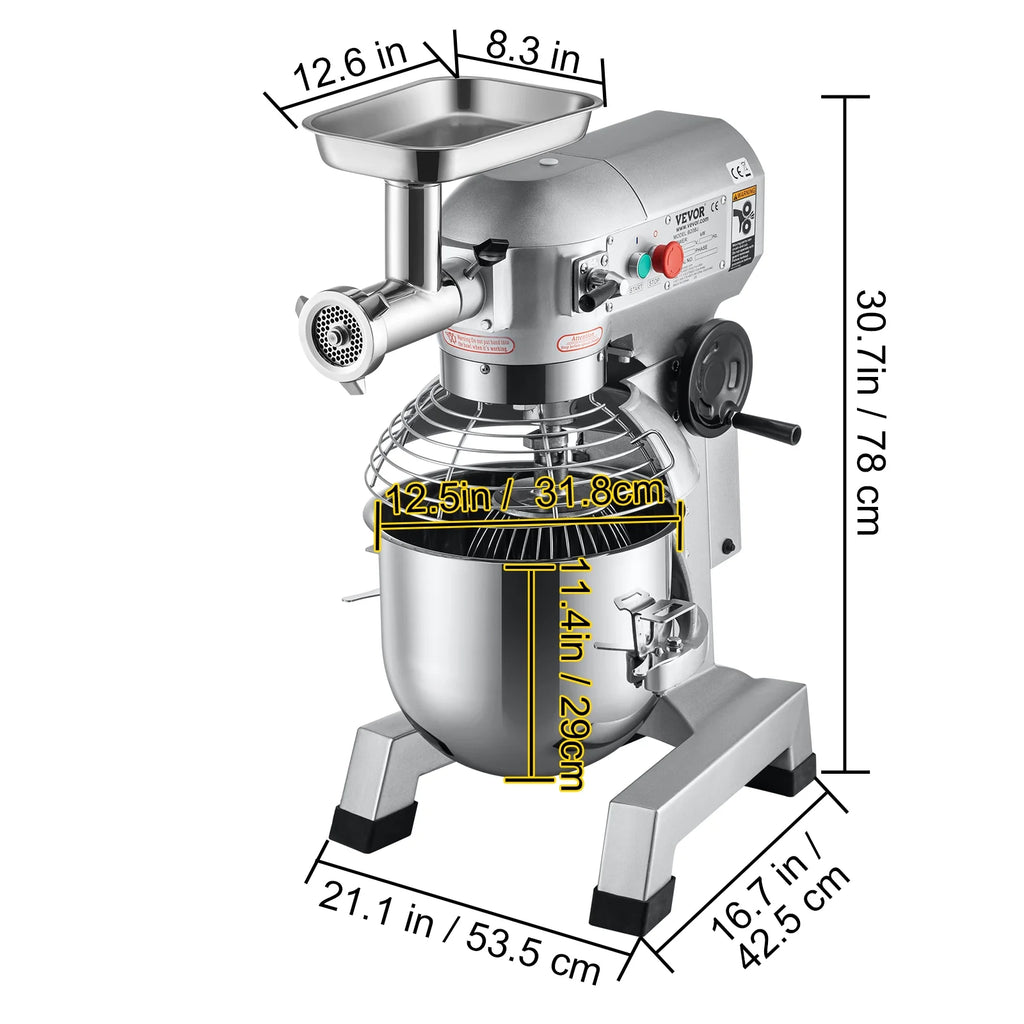20Qt Stainless Steel Bowl Stand Mixer with Meat Grinder Q23892