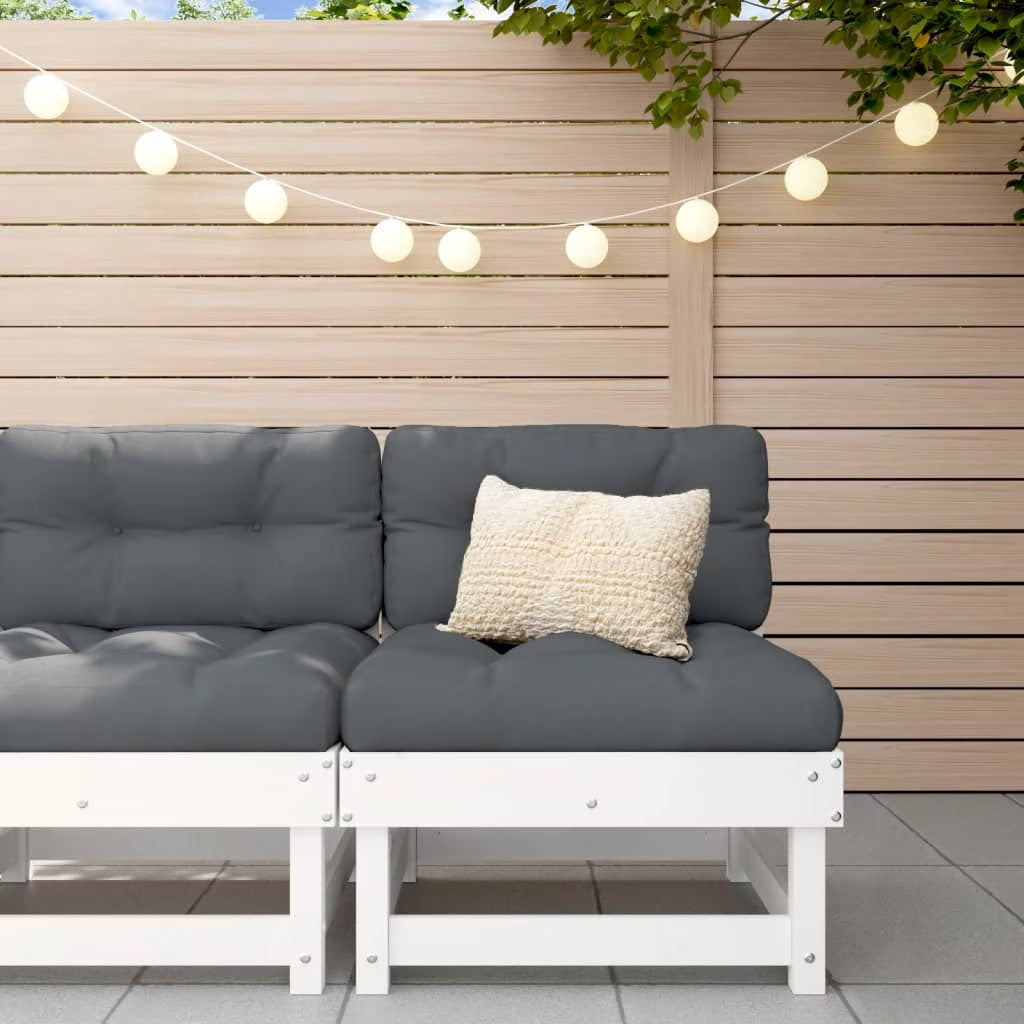 White Solid Wood Pine Sofa with Cushions J150736