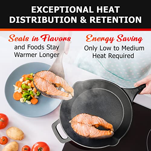 Pre-Seasoned Heavy-Duty Cast Iron Skillet 10-inch S860