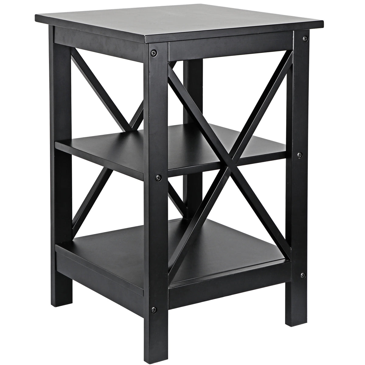 Black Rectangle End Table with Storage Shelf U440277