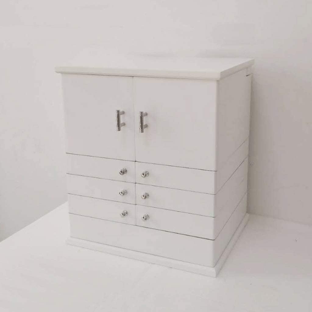 Wooden Jewelry Box With Mirror Lid 5-Layer Jewelry Armoire B145