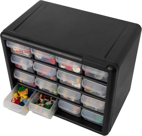24-Drawer Plastic Storage Cabinet Black B5295