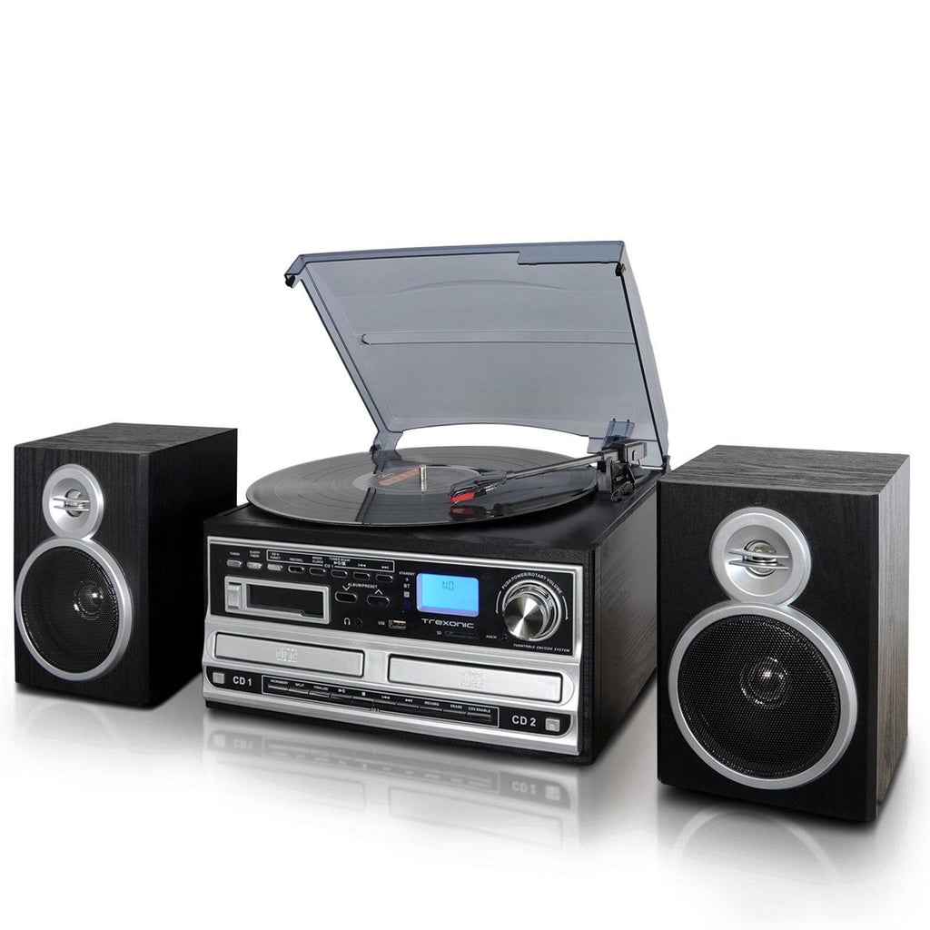 3-Speed Turntable with CD Player, Cassette Player, FM Radio W9837